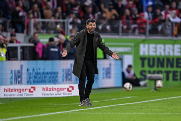 11.10.2026, Fussball, Saison 2026 2027, Bundesliga, SC Freiburg - FC Schalke 04, Trainer Miron Muslic (FC Schalke 04) xRHR-FOTO YYx Copyright: KROEGER RHR-FOTOx RHR-FOTO YY
