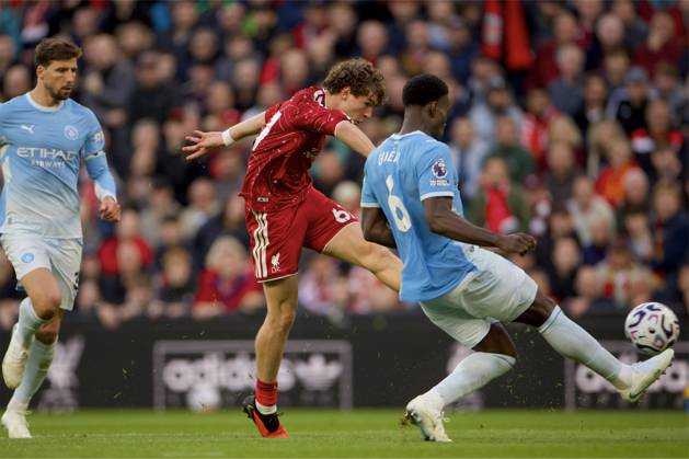 RECORD DATE NOT STATED Football - FA Premier League - Liverpool FC v Manchester City FC LIVERPOOL, ENGLAND - Sunday, October 11, 2026: Liverpool s Lewis Koumas during the FA Premier League match between Liverpool FC and Manchester City FC at Anfield. (Photo by David Rawcliffe Propaganda) LIVERPOOL Anfield MERSEYSIDE ENGLAND  Copyright: xDavidxRawcliffex 2026-10-11-Liverpool_v_Man_City-072