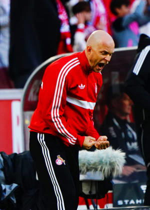 Köln, Fussball, 1.BL saison 2026 2027 1.FC Köln vs Borussia Mönchengladbach , 11.10.2026, Rheinenergiestadion Köln Rene Wagner Trainer FC Köln , Aktion, Einzelbild,
