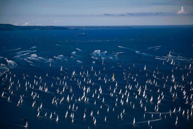 Barcolana 58 Regatta in Trieste TRIESTE, ITALY - OCTOBER 11: An aerial view shows hundreds of sailing boats compete in the Gulf of Trieste during the 58th Barcolana sailing regatta, on October 11, 2026 in Trieste, Italy. A total of 1,885 professional and amateur boats competed in the event, described as the world s largest sailing competition. Furio Benussi won the Barcolana Autumn Cup aboard ARCA SGR with a time of 1 hour, 5 minutes and 9 seconds. Valeria Ferraro Anadolu Trieste Italy. Editorial use only. Please get in touch for any other usage.  Copyright: x2026xAnadoluxValeriaxFerrarox