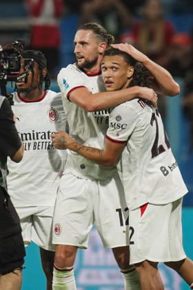Milan s Adrien Rabiot celebrates after scoring the 0-1 goal for his team during the Serie A soccer match between Sassuolo and Milan at the Mapei Stadium in Reggio Emilia, north Italy - Sunday, October 11, 2026 - Copyright: xMassimoxPaolone LaPressex