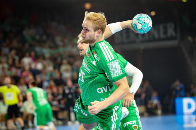 11.10.2026, xBHAx, Handball, Opel HBL, Saison 2026 2027, 1.HBL, Füchse Berlin - TBV Lemgo Lippe, Max-Schmeling-Halle: Matthes Langhoff (Füchse Berlin, 25) im Angriff Berlin Deutschkand