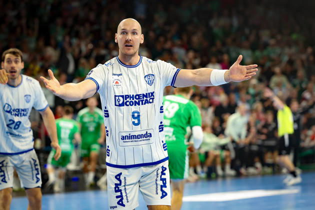 11.10.2026, xBHAx, Handball, Opel HBL, Saison 2026 2027, 1.HBL, Füchse Berlin - TBV Lemgo Lippe, Max-Schmeling-Halle: fragender Blcik von Christian O Sullivan (TBV Lemgo Lippe, 9) Berlin Deutschkand