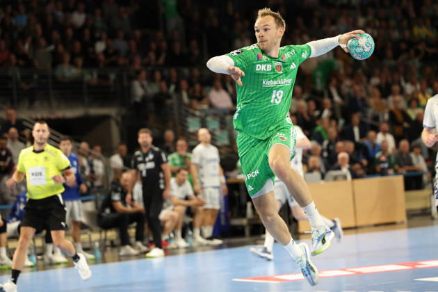 11.10.2026, xBHAx, Handball, Opel HBL, Saison 2026 2027, 1.HBL, Füchse Berlin - TBV Lemgo Lippe, Max-Schmeling-Halle: Mathias Gidsel (Füchse Berlin, 19) im Konter Berlin Deutschkand