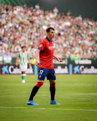 ESP: LaLiga EA Sports Real Betis v CA Osasuna Ante Budimir of Osasuna during LaLiga EA Sports match between Real Betis v CA Osasuna played at Benito Villamarin Stadium, Seville on October 11 2026 in Spain Spain Soccer Copyright: xAgenciaxLOFx