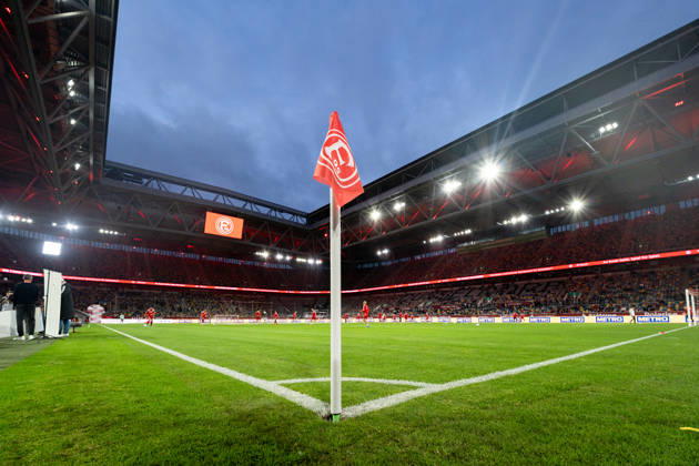 Deutschland: 3. Liga 2026 2027 Fortuna Düsseldorf vs. SC Verl 8. Spieltag 12.10.2026 Merkur Spiel-Arena (Nordrhein-Westfalen) Stadion, Gesamtansicht Überblick Copyright: xCelinaxLeiersx