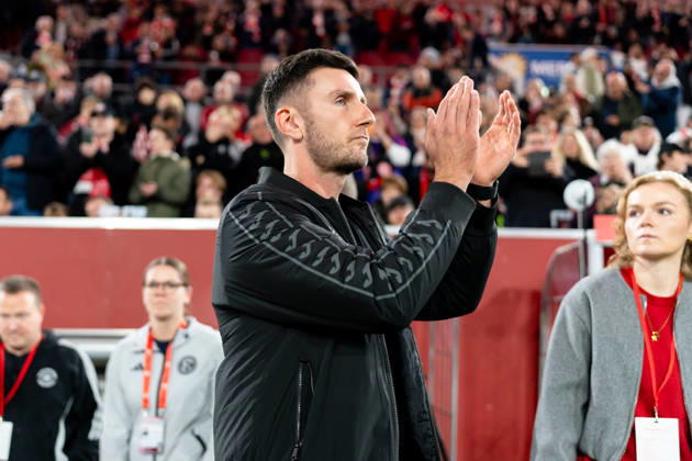 Deutschland: 3. Liga 2026 2027 Fortuna Düsseldorf vs. SC Verl 8. Spieltag 12.10.2026 Merkur Spiel-Arena (Nordrhein-Westfalen) Orent Shala (Trainer) Jubel Freude Emotionen Copyright: xCelinaxLeiersx