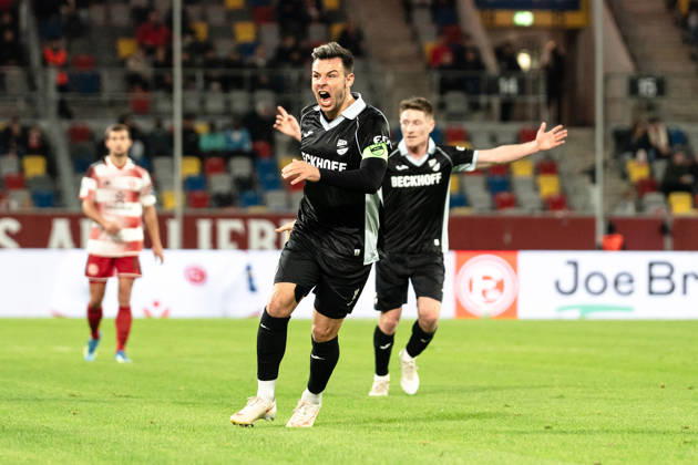 Deutschland: 3. Liga 2026 2027 Fortuna Düsseldorf vs. SC Verl 8. Spieltag 12.10.2026 Merkur Spiel-Arena (Nordrhein-Westfalen) Niko Kijewski (SC Verl, 19) Frust Ärger Emotionen Traurig Copyright: xCelinaxLeiersx