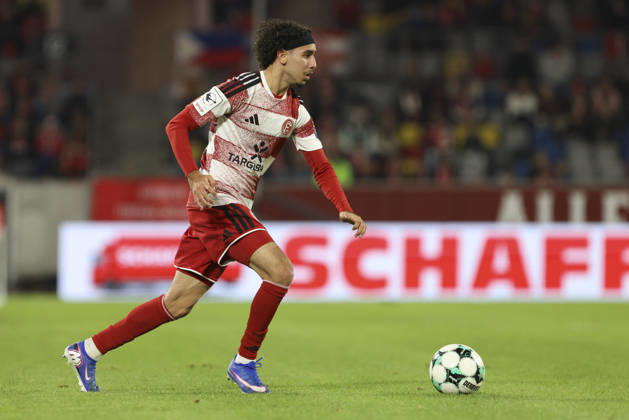 Anas Slimani (Fortuna Duesseldorf) in Aktion, am Ball, Einzelaktion waehrend des Spiels der 3. Liga zwischen Fortuna Duesseldorf und SC Verl, Merkur Spiel-Arena am 11. October 2026 in Duesseldorf, Deutschland. (Foto von Oliver Kaelke DeFodi Images) +++ Anas Slimani (Fortuna Duesseldorf) controls the ball during the 3. Liga match between Fortuna Duesseldorf and SC Verl at Merkur Spiel-Arena on October 11, 2026 in Dusseldorf, Germany. (Photo by Oliver Kaelke DeFodi Images) DFB DFL REGULATIONS PROHIBIT ANY USE OF PHOTOGRAPHS AS IMAGE SEQUENCES AND OR QUASI-VIDEO. (Photo by Oliver Kaelke DeFodi Images) -