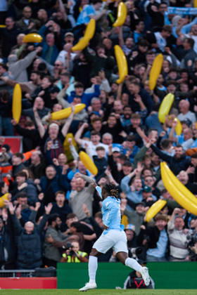 LIVERPOOL, ENGLAND - OCTOBER 11: Jeremy Doku of Manchester City celebrates after scoring the team s second goal during the Premier League 2026 27 football match between Liverpool FC and Manchester City at Anfield on October 11, 2026 in Liverpool, England. (Photo by Koby Abbott Sports Press Photo) Copyright: xKobyxAbbott SportsxPressxPhotox Sportspressphoto_SPR252584