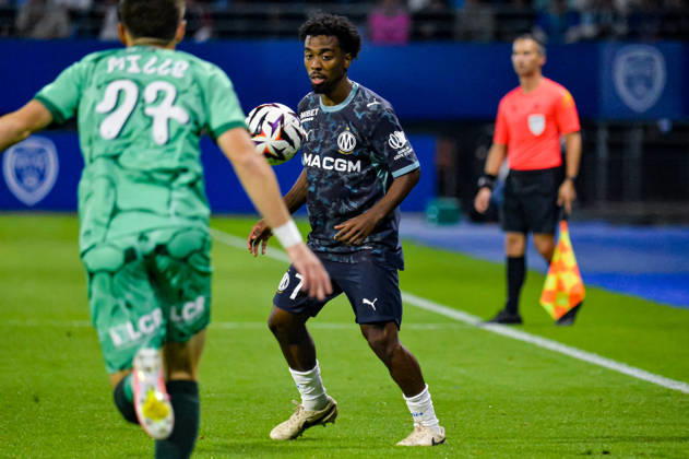 FOOTBALL : ESTAC Troyes vs Olympique de Marseille - Ligue 1 - JournÃ e 6 - 11 10 2026 Angel Gomes (OM) TroyesFrance  Copyright: xBaptistexAutissierx