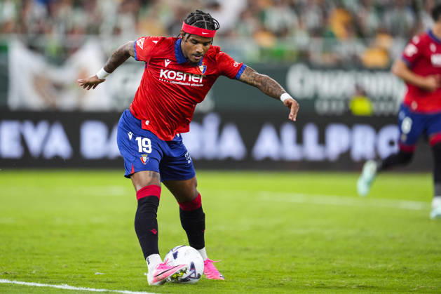 October 11, 2026, Sevilla, Sevilla, Spain: Valentin Rosier of CA Osasuna in action during the Spanish league, LaLiga EA Sports, football match played between Real Betis and CA Osasuna at La Cartuja stadium on October 11, 2026, in Sevilla, Spain. Sevilla Spain - ZUMAa181 20261011_zaa_a181_325 Copyright: xJoaquinxCorcherox