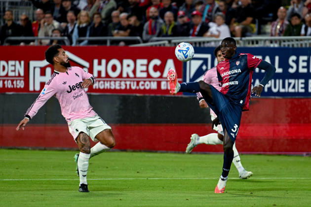 Cagliari s Paul Mendy in action during the Serie A soccer match between Cagliari Calcio and Juventus at the Unipol Domus in Cagliari, Sardinia - Sunday 11th october 2026. - Soccer Copyright: xGianlucaxZuddas LaPressex