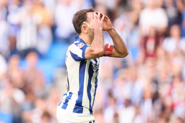 October 11, 2026, San Sebastian, Guipuzcoa, Spain: Mikel Oyarzabal of Real Sociedad reacts during the LaLiga EA Sports match between Real Sociedad and RC Deportivo de A Coruna at Anoeta on October 11, 2026, in San Sebastian, Spain. San Sebastian Spain - ZUMAa181 20261011_zaa_a181_351 Copyright: xRicardoxLarreinax