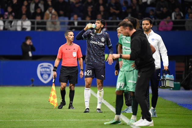 ESTAC Troyes v Olympique de Marseille - Ligue 1 McDonald s 2026 2027 Nayef AGUERD of Olympique de Marseille during Ligue 1 McDonald s match between Troyes and Marseille at Stade de l Aube on October 11, 2026 in Troyes, France. Troyes France Copyright: xEwenxGavetx 776573381