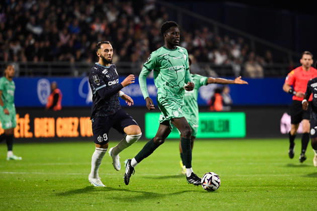 ESTAC Troyes v Olympique de Marseille - Ligue 1 McDonald s 2026 2027 Amine GOUIRI of Marseille and Mouhamed DIOP of Troyes during Ligue 1 McDonald s match between Troyes and Marseille at Stade de l Aube on October 11, 2026 in Troyes, France. Troyes France Copyright: xEwenxGavetx 776573381
