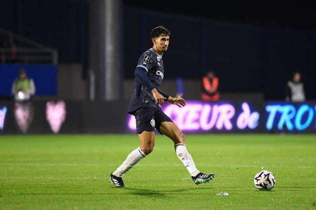ESTAC Troyes v Olympique de Marseille - Ligue 1 McDonald s 2026 2027 Jeffrey DE LANGE of Marseille during Ligue 1 McDonald s match between Troyes and Marseille at Stade de l Aube on October 11, 2026 in Troyes, France. Troyes France Copyright: xEwenxGavetx 776573381