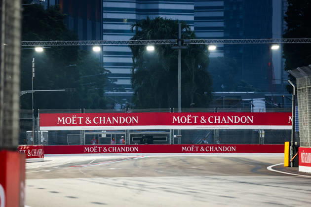 F1 - SINGAPORE GRAND PRIX 2026 Moet & Chandon branding sponsor during the 2026 Formula 1 Singapore Grand Prix, 17th round of the 2026 Formula One World Championship, WM, Weltmeisterschaft from October 9 to 11, 2026 on the Marina Bay Street Circuit, in Singapore, Singapore - SingaporeSingapore Copyright: xFLORENTxGOODENx