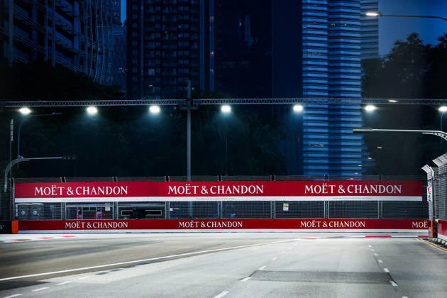 F1 - SINGAPORE GRAND PRIX 2026 Moet & Chandon branding sponsor during the 2026 Formula 1 Singapore Grand Prix, 17th round of the 2026 Formula One World Championship, WM, Weltmeisterschaft from October 9 to 11, 2026 on the Marina Bay Street Circuit, in Singapore, Singapore - SingaporeSingapore Copyright: xFLORENTxGOODENx
