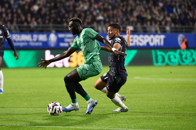 ESTAC Troyes v Olympique de Marseille - Ligue 1 McDonald s 2026 2027 Amine HARIT of Marseille and Mouhamed DIOP of Troyes during Ligue 1 McDonald s match between Troyes and Marseille at Stade de l Aube on October 11, 2026 in Troyes, France. Troyes France  Copyright: xEwenxGavetx 776573381