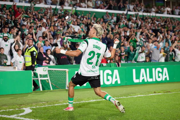 October 11, 2026, Santander, Cantabria, Spain: Yassir Zabiri of Real Racing Club de Santander celebrates after scoring the team s first goal during the LaLiga EA Sports match between Real Racing Club de Santander and Valencia CF at Campos de de El Sardinero on October 11, 2026, in Santander, Spain. Real Racing Club De Santander V Valencia CF - LaLiga EA Sports  - ZUMAa181 20261011_zaa_a181_364 Copyright: xRicardoxLarreinax