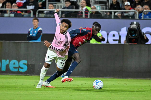 IPA89567076 - Weston McKennie of Juventus FC and Paul Mendy of Cagliari Calcio during the Cagliari Calcio vs. Juventus FC Italian Serie A soccer match in Cagliari, Italy, on October 11, 2026  Copyright: xLuigixCanu IPAxSportx xx IPA89567076