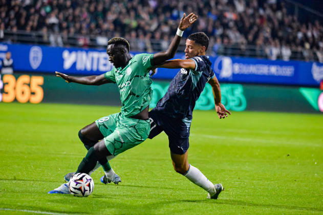 FOOTBALL : ESTAC Troyes vs Olympique de Marseille - Ligue 1 - JournÃ e 6 - 11 10 2026 Mouhamed Diop (ESTAC Troyes) Amine Harit (OM) TroyesFrance  Copyright: xBaptistexAutissierx