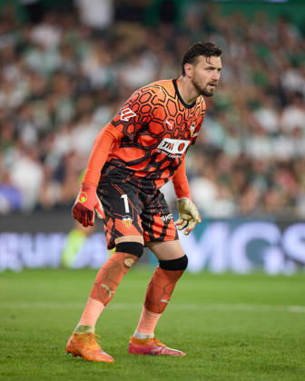 October 11, 2026, Santander, Cantabria, Spain: Stole Dimitrievski of Valencia CF looks on during the LaLiga EA Sports match between Real Racing Club de Santander and Valencia CF at Campos de de El Sardinero on October 11, 2026, in Santander, Spain. Real Racing Club De Santander V Valencia CF - LaLiga EA Sports - ZUMAa181 20261011_zaa_a181_372 Copyright: xRicardoxLarreinax