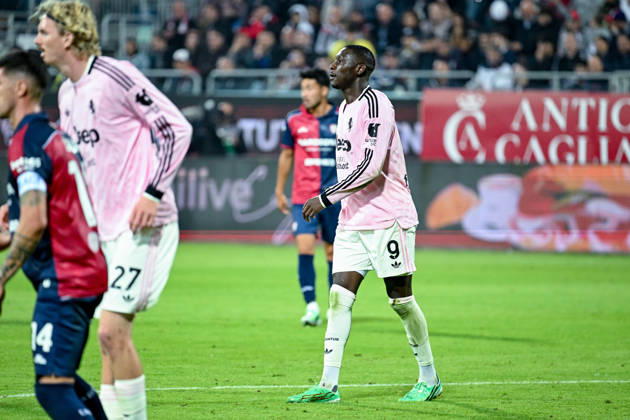 Juventus s Randal Kolo Muani in action during the Serie A soccer match between Cagliari Calcio and Juventus at the Unipol Domus in Cagliari, Sardinia - Sunday 11th october 2026. - Soccer Copyright: xGianlucaxZuddas LaPressex