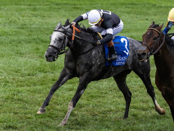 October 11, 2026, Lexington, Ky, USA: Time to Dazzle (3) ridden by Irad Ortiz Jr wins the Franklin Stakes Day on October 11, 2026. Candice Chavez Eclipse Sportswire CSM Lexington USA - ZUMAcs17 20261011_faf_cs17_003 Copyright: x {Serialx
