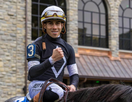 October 11, 2026, Lexington, Ky, USA: Time to Dazzle (3) ridden by Irad Ortiz Jr wins the Franklin Stakes Day on October 11, 2026. Candice Chavez Eclipse Sportswire CSM Lexington USA - ZUMAcs17 20261011_faf_cs17_014 Copyright: x {Serialx