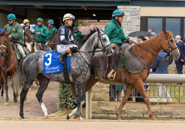 October 11, 2026, Lexington, Ky, USA: Time to Dazzle (3) ridden by Irad Ortiz Jr wins the Franklin Stakes Day on October 11, 2026. Candice Chavez Eclipse Sportswire CSM Lexington USA - ZUMAcs17 20261011_faf_cs17_018 Copyright: x {Serialx