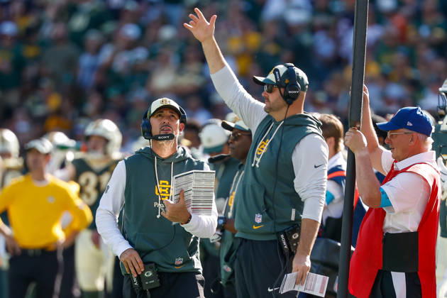 Oct 11, 2026; Green Bay, WI, USA; Green Bay Packers head coach Matt LaFleur during NFL, American Football Herren, USA game action against the Chicago Bears at Lambeau Field. Mandatory Credit: -Cal Media NFL 2026: Bears Vs Packers OCT 11  - ZUMAc04_ 20261011_zma_c04_212 Copyright: xDarrenxLeex