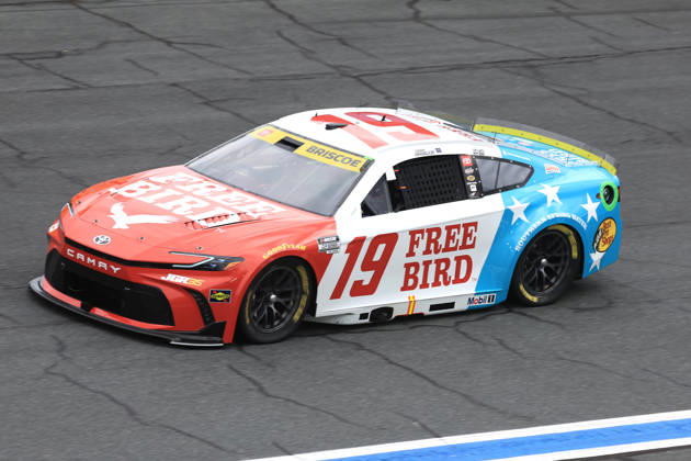 CHARLOTTE, NC - OCTOBER 11: Chase Briscoe ( 19 Joe Gibbs Racing Freebird Spring Water Toyota) races into turn 3 during the running of the NASCAR, Motorsport, USA Cup Series Playoffs Bank of America 400 race on October 11, 2026 at Charlotte Motor Speedway in Charlotte, NC. (Photo by Jeff Robinson Icon Sportswire) AUTO: OCT 11 NASCAR Cup Series Playoffs Bank of America 400 EDITORIAL USE ONLY Icon26101112417400