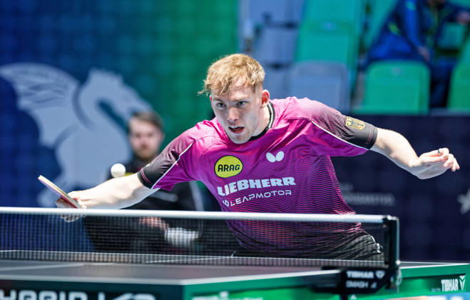 Wim Verdonschot BV Borussia Dortmund Germany (foto-ms1421) at the 2026 European Table tennis, Tischtennis Championships in Ljubljana LJUBLJANA, SLOVENIA - 12 OCTOBER 2026: Wim Verdonschot BV Borussia Dortmund Germany (foto-ms1421) in action at the European Table Tennis Championships in Stozice Arena, Ljubljana, Slovenia (Photo by Manfred Schillings) Ljubljana Stozice Arena Lisbon Slovenia