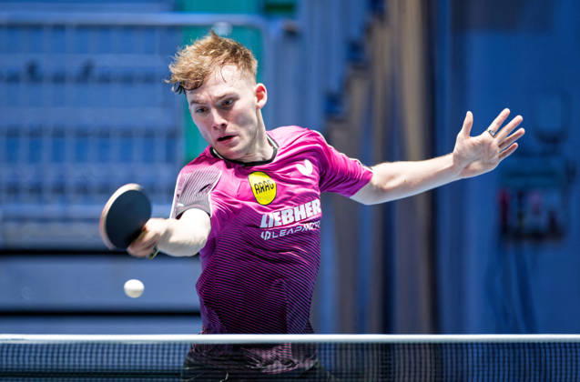 Wim Verdonschot BV Borussia Dortmund Germany (foto-ms1422) at the 2026 European Table tennis, Tischtennis Championships in Ljubljana LJUBLJANA, SLOVENIA - 12 OCTOBER 2026: Wim Verdonschot BV Borussia Dortmund Germany (foto-ms1422) in action at the European Table Tennis Championships in Stozice Arena, Ljubljana, Slovenia (Photo by Manfred Schillings) Ljubljana Stozice Arena Lisbon Slovenia