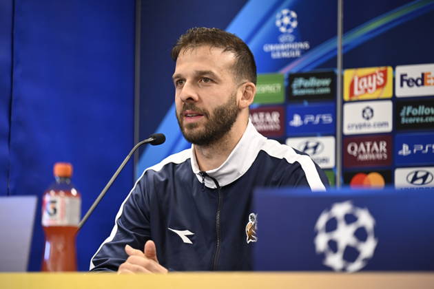 Champions League soccer, Viking vs. Bayern Munich, Stavanger, October 12, 2026, Zlatko Tripic during a press conference ahead of the Champions League match between Viking and Bayern Munich. Photo: Carina Johansen, NTB, Stavanger, Norway. EDITORIAL USE ONLY. RESTRICTED USE FOR BETTING COMPANIES.  Copyright: xCarinaxJohansenx xNTBx