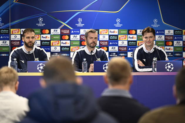 Champions League soccer, Viking vs. Bayern Munich, Stavanger, October 12, 2026. Press conference with Viking coach Bjarte Lunde Aarsheim ahead of the Champions League match between Viking and Bayern Munich. Photo by Carina Johansen, NTB, Stavanger, Norway. EDITORIAL USE ONLY. RESTRICTED USE FOR BETTING COMPANIES.  Copyright: xCarinaxJohansenx xNTBx