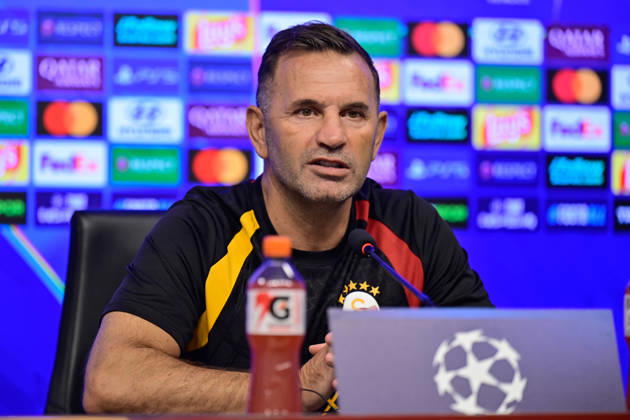 Ahead of Galatasaray v Barcelona - UEFA Champions League ISTANBUL, TURKIYE - OCTOBER 12: Galatasaray head coach Okan Buruk speaks during a press conference, PK, Pressekonferenz at the Kemerburgaz Metin Oktay Training Facilities in Istanbul, Turkiye, on October 12, 2026, ahead of the UEFA Champions League Matchday 2 clash between Galatasaray and Barcelona. Cem Tekkesinoglu Anadolu Istanbul Turkey. Editorial use only. Please get in touch for any other usage.  Copyright: x2026xAnadoluxCemxTekkesinoglux