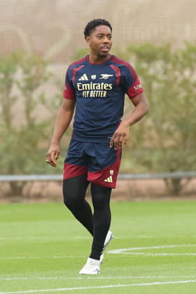 Arsenal Training & Media Conference, Champions League Myles Lewis-Skelly of Arsenal during the Arsenal training session at the Arsenal FC Training Centre, ahead of UEFA Champions League Matchday 2 v Lille, London Colney, England on 12 October 2026 Credit: Tiego Grenho Every Second Media Editorial use only. All images are copyright Every Second Media Limited. No images may be reproduced without prior permission. Copyright: xIMAGO EveryxSecondxMediax ESM-2214-0008 TiegoxGrenhox xEveryxSecondxMediax