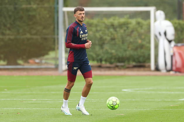 Arsenal Training & Media Conference, Champions League Ben White of Arsenal during the Arsenal training session at the Arsenal FC Training Centre, ahead of UEFA Champions League Matchday 2 v Lille, London Colney, England on 12 October 2026 Credit: Tiego Grenho Every Second Media Editorial use only. All images are copyright Every Second Media Limited. No images may be reproduced without prior permission. Copyright: xIMAGO EveryxSecondxMediax ESM-2214-0027 TiegoxGrenhox xEveryxSecondxMediax