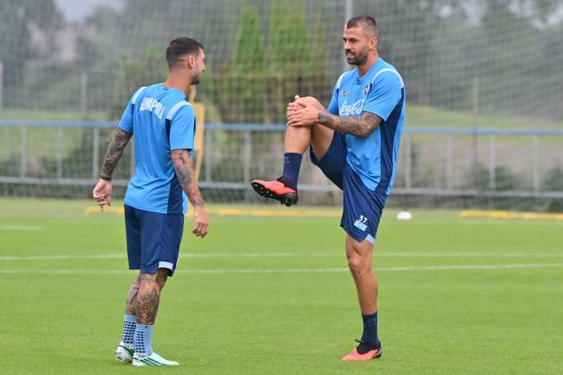 Foto IPP Felice De Martino Castel Volturno (Ce) 12 10 2026 Allenamento Napoli pre gara Champions League con il Villareal Nella foto: Leonardo Spinazzola Italy Photo Press World Copyright Castel Volturno italy ITALY  Copyright: xR4924_italyphotopressx