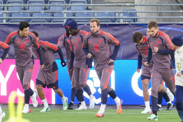 Soccer, Champions League 2026–2027, Viking, Bayern Munich, Stavanger, October 12, 2026: Bayern Munich’s Harry Kane trains at Lyse Arena in Stavanger, the day of the Champions League match between Viking and Bayern Munich. Photo: Lise Aserud, NTB, Stavanger, Norway. EDITORIAL USE ONLY. RESTRICTED USE FOR BETTING COMPANIES Copyright: xLisexAserudxx xNTBx