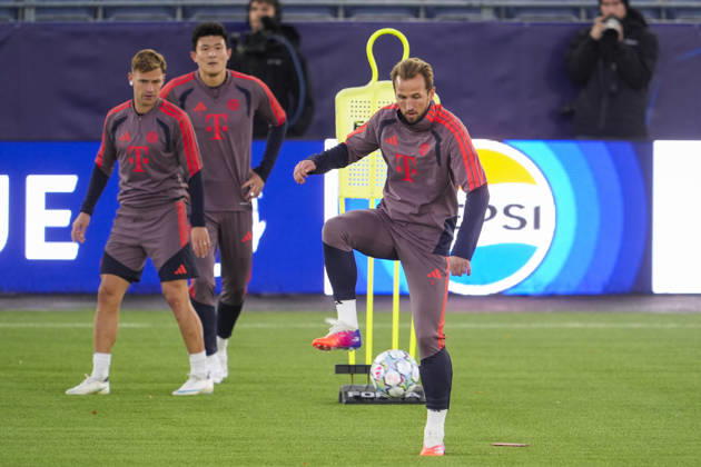 Soccer, Champions League 2026–2027, Viking, Bayern Munich, Stavanger, October 12, 2026: Bayern Munich s Harry Kane trains at Lyse Arena in Stavanger, the day before the Champions League match between Viking and Bayern Munich. Photo: Lise Aserud, NTB, Stavanger, Norway. EDITORIAL USE ONLY. RESTRICTED USE FOR BETTING COMPANIES. Copyright: xLisexAserudxx xNTBx