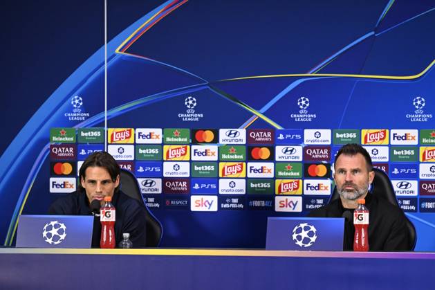 Inter Milan v Club Brugge - UEFA Champions League Media Activities 12 10 2026 MILAN, ITALY - OCTOBER 12 : Sommer Yann goalkeeper of Club Brugge and Leko Ivan head coach of Club Brugge speaking with the media during a pre-match press conference, PK, Pressekonferenz ahead of the UEFA Champions League 2026 27 League Phase matchday 2 match between Inter Milan and Club Brugge on October 12, 2026 in Milan, Italy, 12 10 2026 Milan Italy Copyright: xTomasxSiskx