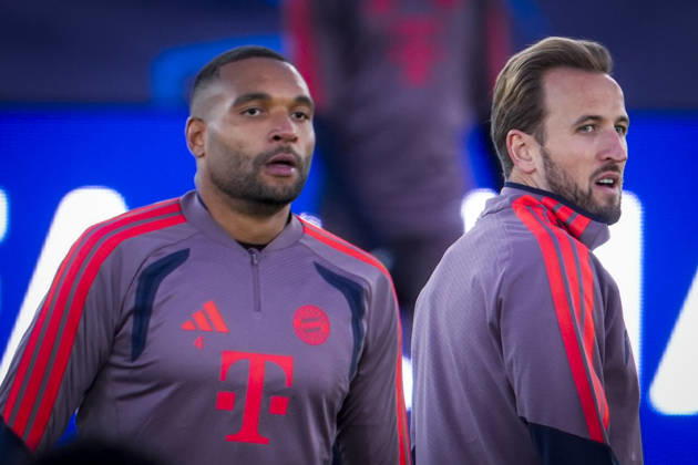 Soccer, Champions League 2026–2027, Viking vs. Bayern Munich, Oslo, October 12, 2026: Bayern Munich’s Harry Kane and Bayern Munich’s Jonathan Tah train at Lyse Arena in Stavanger, the day of the Champions League match between Viking and Bayern Munich. Photo: Lise Aserud, NTB, Oslo, Norway. EDITORIAL USE ONLY. RESTRICTED USE FOR BETTING COMPANIES  Copyright: xLisexAserudx xNTBx