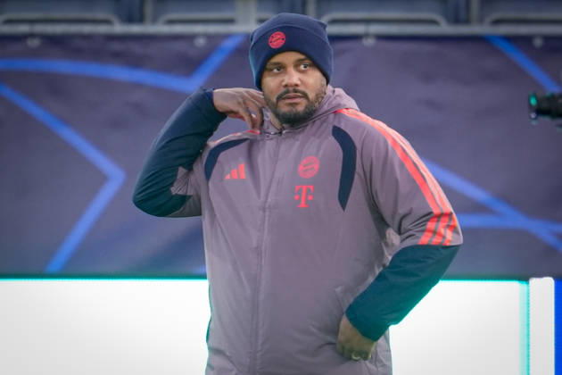 Soccer, Champions League 2026–2027, Viking vs. Bayern Munich, Oslo, October 12, 2026. Bayern Munich coach Vincent Kompany trains at Lyse Arena in Stavanger, the day before the Champions League match between Viking and Bayern Munich. Photo: Lise Aserud, NTB, Stavanger, Norway. EDITORIAL USE ONLY. RESTRICTED USE FOR BETTING COMPANIES.  Copyright: xLisexAserudx xNTBx