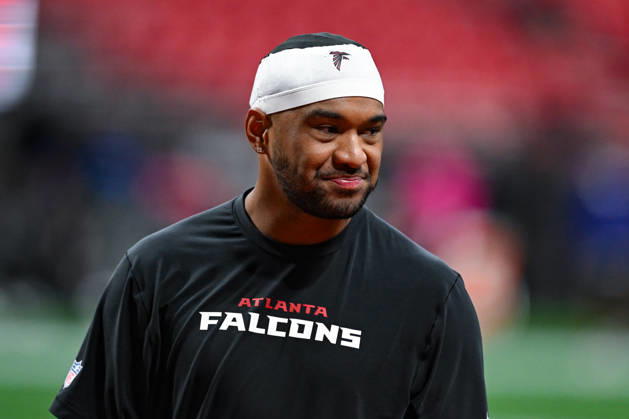 ATLANTA, GA - OCTOBER 11: Atlanta quarterback Tua Tagovailoa (1) warms up prior to the start of the NFL, American Football Herren, USA game between the Baltimore Ravens and the Atlanta Falcons on October 11th, 2026 at Mercedes-Benz Stadium in Atlanta, GA. (Photo by Rich von Biberstein Icon Sportswire) NFL: OCT 11 Ravens at Falcons EDITORIAL USE ONLY Icon261011088
