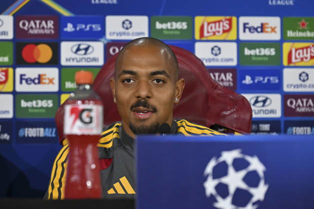 IPA89631934 - Donyell Malen of Roma during the 2026-2027 UEFA Champions League match between AS Roma and Real Madrid, at the press conference, PK, Pressekonferenz and pre-match training session at the Trigoria Training Center on October 13, 2026, in Rome, Rome. during the AS Roma press conference for the UEFA Champions League soccer match in Rome, Italy, on October 13, 2026  Copyright: xRobertoxRamaccia IPAxSportx xx IPA89631934