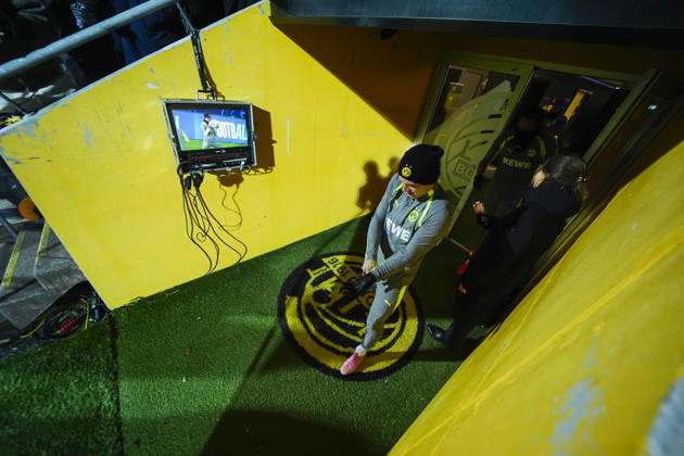 Soccer, Champions League 2026–2027, Bodo Glimt, Borussia Dortmund, Bodo, October 13, 2026: Borussia Dortmund trains at Aspmyra Stadium, the day of the Champions League soccer match between Bodo Glimt and Borussia Dortmund. Photo: Terje Pedersen, NTB, Bodo, Norway. EDITORIAL USE ONLY. RESTRICTED USE FOR BETTING COMPANIES. Copyright: xTerjexPedersenx xNTBx